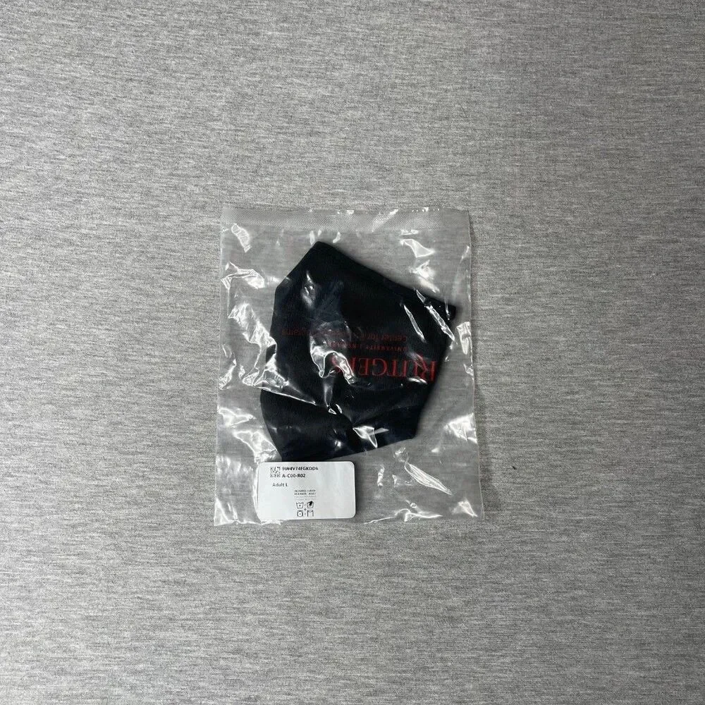 Rutgers University Black Cloth Reusable Face Mask in Sealed Bag